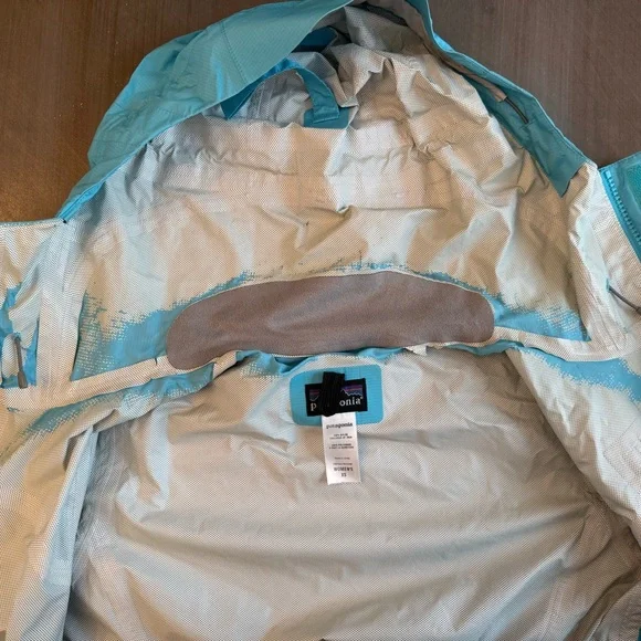 Patagonia Jacket Women’s XS Blue Full Zip Torrentshell Hooded Rain Windbreaker - Picture 12 of 14